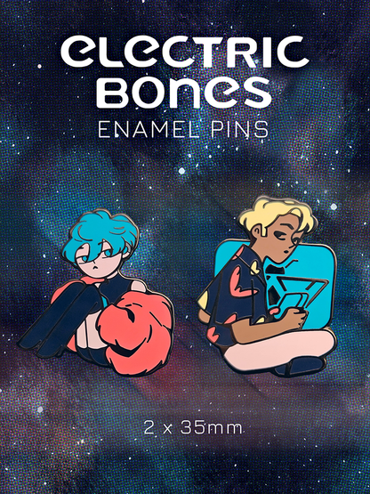Electric Bones Enamel Pins